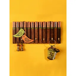 AAKRITI ART CREATIONS Brown Birds Handcrafted 4 Key Holder-image-21