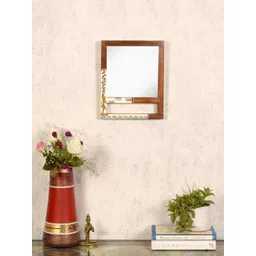AAKRITI ART CREATIONS Brown Printed Framed Decorative Wall Mirror-picture-32