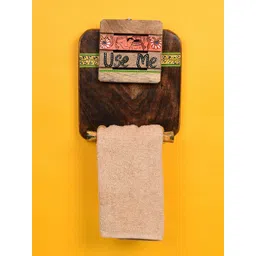 AAKRITI ART CREATIONS Brown Tribal Art Towel Holder-picture-22