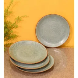 aakriti art creations Desert Sand Brown Ceramic (Set of 4) Dinner Plates-picture-13
