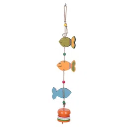 AAKRITI ART CREATIONS Fish Trinity Hand Painted Windchime-image-13