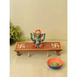 AAKRITI ART CREATIONS Printed Serenity Pooja Chowki-picture-26