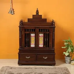aakriti art creations Tripti Solid Wood Free Standing Prayer Unit-picture-20