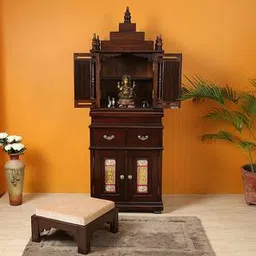 aakriti art creations Triveni Solid Wood Free Standing Prayer Unit-picture-11