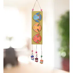 Fishy Hues Multicolour Wood & Metal Windchime by Aakriti Art Creations-image-3