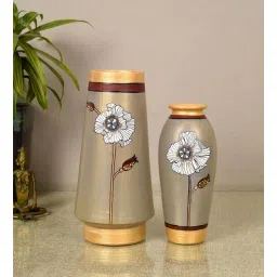 Golden Hour Multicolour Terracotta (Set of 2) Vases by Aakriti Art Creations-image-32