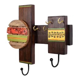 aakriti art creations Madhubani Wood Baria Key Holder image 5