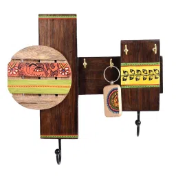 aakriti art creations Madhubani Wood Baria Key Holder image 2