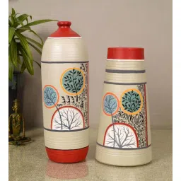 Redwood Groove Multicolour Terracotta (Set of 2) Vases by Aakriti Art Creations-image-40