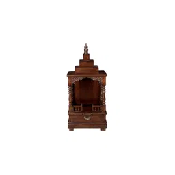 aakriti art creations Triya Solid Wood Free Standing Prayer Unit image 1