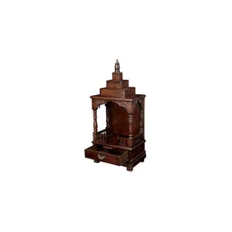 aakriti art creations Triya Solid Wood Free Standing Prayer Unit image 2