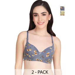Aamarsh Pack Of 2 Floral Printed Full Coverage Minimizer Bra With 360 Degree Support-picture-39