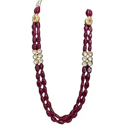 aamrapali silver gems 2-Line Green & Golden Necklace - Rich Multicolor Beads for a Luxurious Look-picture-42