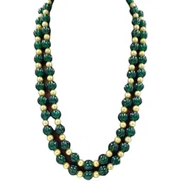 aamrapali silver gems 2-Line Green Multicolor Beaded Necklace - Lightweight Ethnic Jewelry-picture-54
