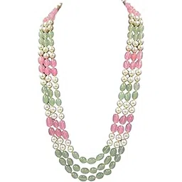 aamrapali silver gems Long Beads Necklace for Women Handmade Beads Chain Traditional Red/White/Green/Blue/Multicolor Beads Necklace Trendy Neck wear Designer Fashion Jewellery for women-picture-26