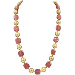 aamrapali silver gems Yellow/Orange Stone Beaded Layered Necklace for women - 20 Inches- 1 Line-picture-31