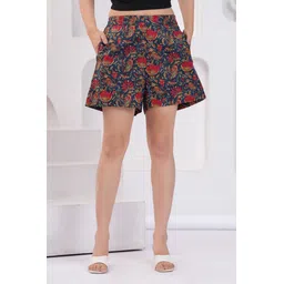 aanvikurti Printed Women Dark Blue Regular Shorts-picture-19