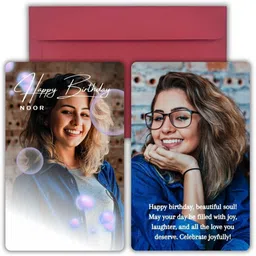 aanyacentric 5.4x8.6cm PVC Birthday Photo Wallet Card Gift with Envelope Greeting Card-picture-16