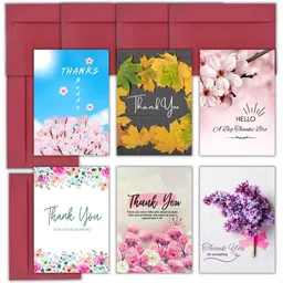 aanyacentric 6nos Thank You 4.1x5.8inches Postcard with Envelopes Greeting Card-picture-13
