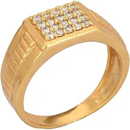 aanyacentric Gold Plated American Diamond Ad Ring Collection: Elevate Men Style with Exclusive Finger Ring - Traditional Craftsmanship Meets Trendy Fashion for Boys & Man-picture-13