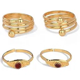 aanyacentric Pack of 2 Pair Toe Rings Adjustable, Trendy & Fashionable Accessories for Women-picture-16