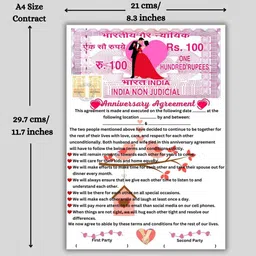 aanyacentric Anniversary Contract Agreement Printed Greeting Card image 3