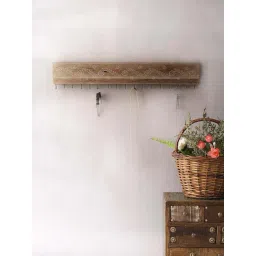 Aapno Rajasthan Beige & White Wooden 17-Hook Key Holder-picture-36