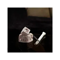 Aapno Rajasthan Beige Natural Sand Stone Carved Elephant Candle Stand-picture-10