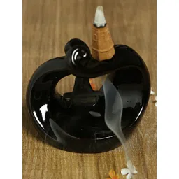 Aapno Rajasthan Black Solid Smoke Fountain with Built-In Back-Flow Incense Cone-picture-31