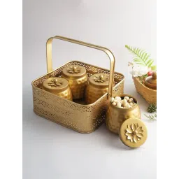 Aapno Rajasthan Brown Stone 4 Jars with Tray-picture-18