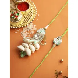 Aapno Rajasthan Floral Seashell Bhaiya Bhabhi Rakhi Set-picture-18