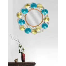 Aapno Rajasthan Gold & Green Metal Wall Mirror-picture-15