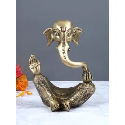 Aapno Rajasthan Golden Brass Ganesha Showpiece - Set of 1-picture-11