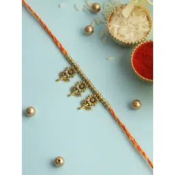 Aapno Rajasthan Golden Floral Charms Rakhi-picture-27