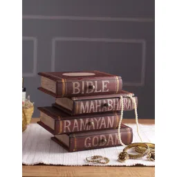 Aapno Rajasthan Maroon Printed Books Shape Wood Drawer Organiser-picture-20