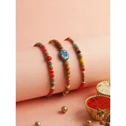 Aapno Rajasthan Multicolor Beads Set of 3 Rakhi-picture-22