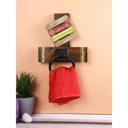 Aapno Rajasthan Multicolor Wooden 'Madhubani' Towel Holder - Set of 1-picture-37