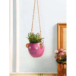 Aapno Rajasthan Pink & Beige Terracotta Planter - Set of 1-picture-20