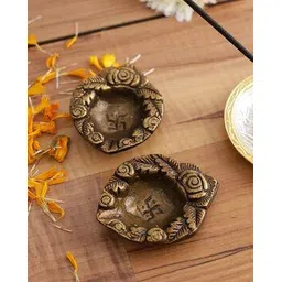 aapno rajasthan Rose Design Antique Diya-picture-37