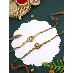Aapno Rajasthan Set of 2 Multicolor Floral Rakhi-picture-26