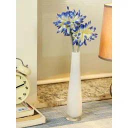 Aapno Rajasthan White Glass Flower Vase image 1