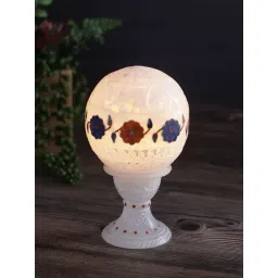 Aapno Rajasthan White Marble Candle Holder-picture-23