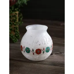Aapno Rajasthan White Marble Handcrafted Tealight Holder-picture-46