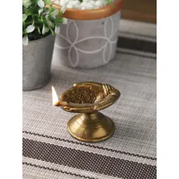 Aapno Rajasthan Winter Collection Antique Gold Brass Hand Carved Diyas - Set of 2-picture-37