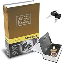 AAQVEX Hidden Secret Book Safe Vault Box with 2 Keys Jewelry Money Cash Box Locker Book Safe Mini Locker Jewellery Safe Box Dictionary for Office Home-picture-10