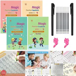 aaradhyam Magic Practice Copybook (4 BOOK+ 10 REFILL+ 1 pen +1 Grip) for kids(Multicolor)-picture-21