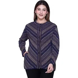 aarbee Full Sleeve Round Neck Woollen Cardigan for Women with Pockets-picture-30