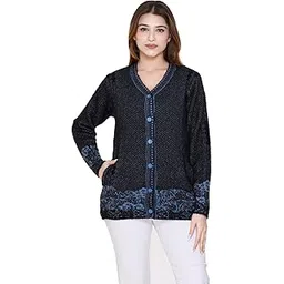 aarbee Full Sleeve V Neck Woollen Cardigan for Women with Pockets-picture-24