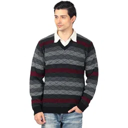 aarbee Men Striped V Neck Multicolor Sweater-picture-16