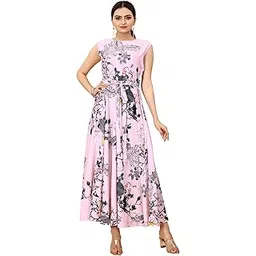 aardiva Women's Crepe Flared A-line Gown Dress | Maxi Dress for Women | Printed Western Dress for Women-picture-29